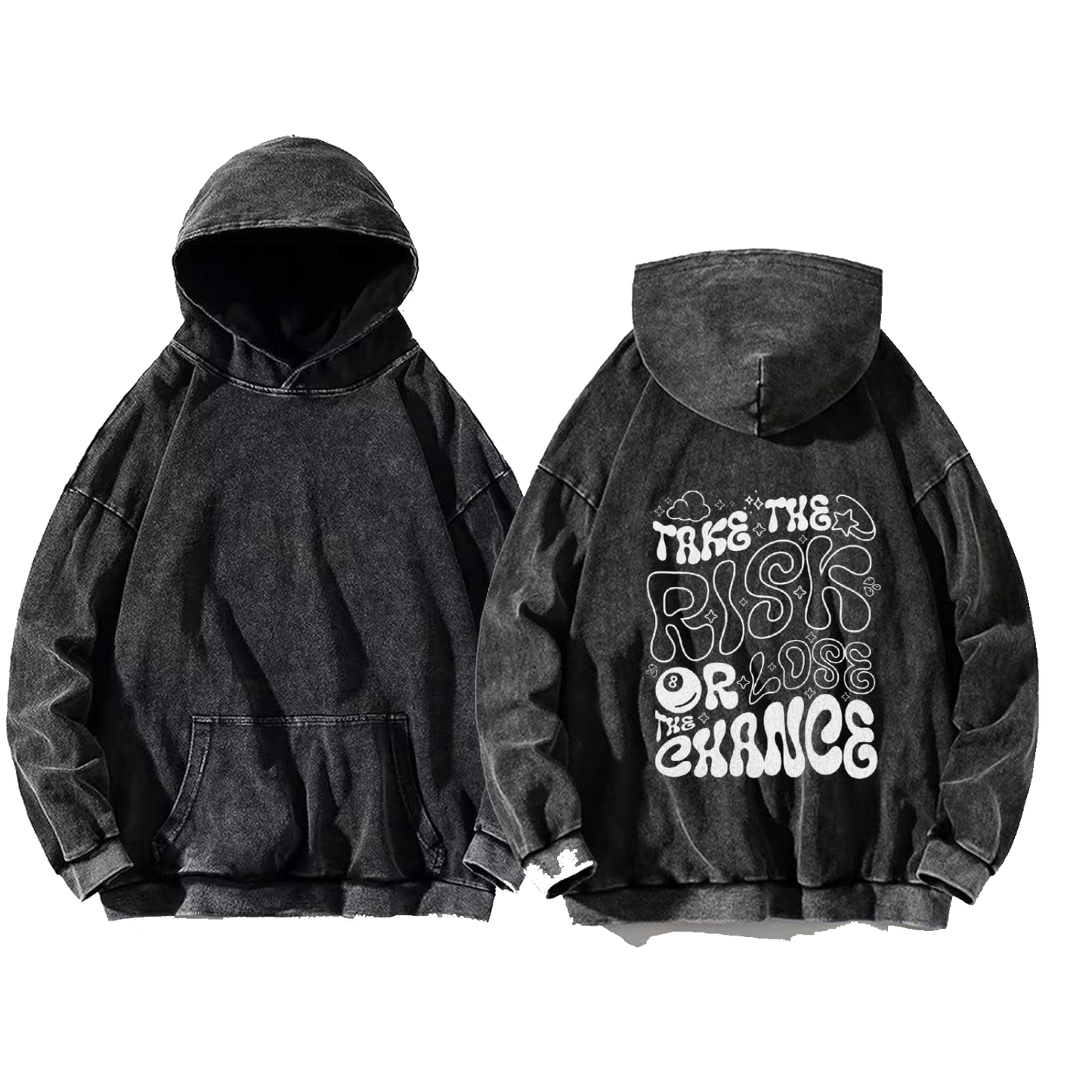 Take the risk or lose the chance oversize hoodie Washed back 96