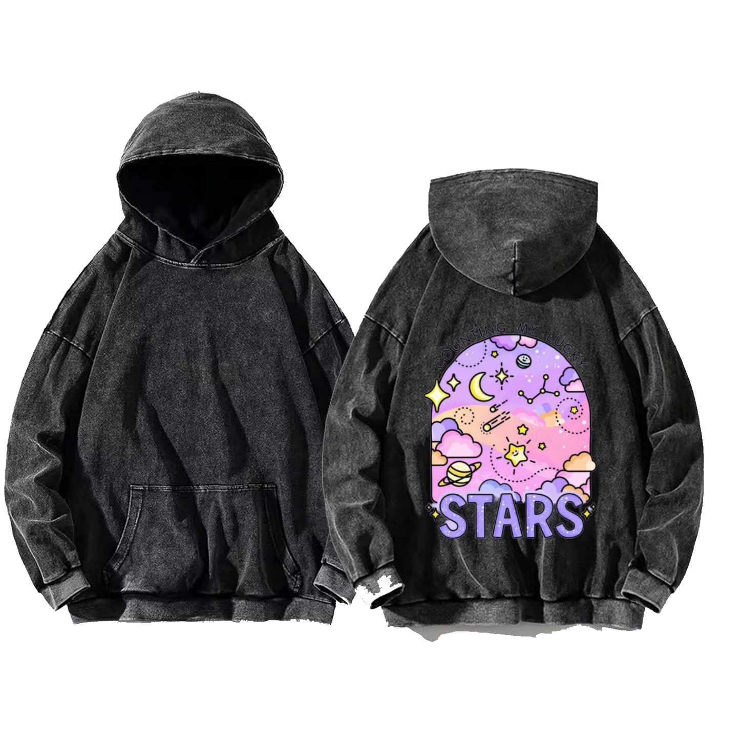 STARS One Size hoodie Washed Back 79