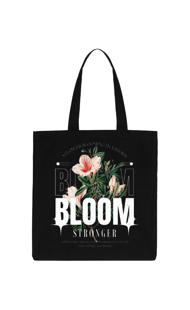 BLOOM Back text tote bag Black 94