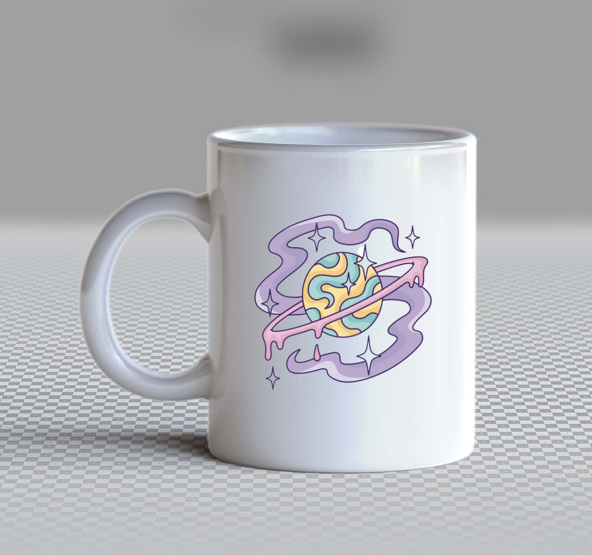 Saturn Planet Mug White 174