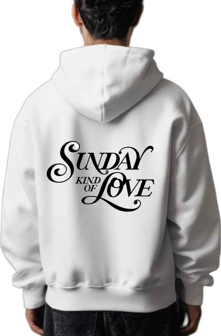 SUNDAY KIND OF ELOVE One Size hoodie White Back 98