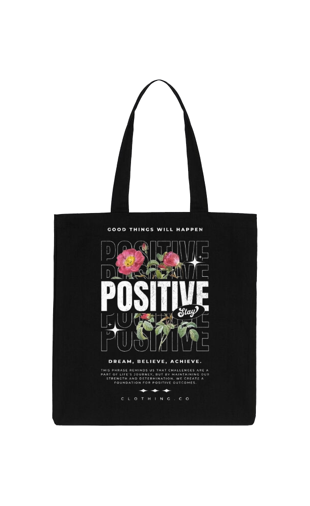 POSITIVE Back text tote bag Black 95