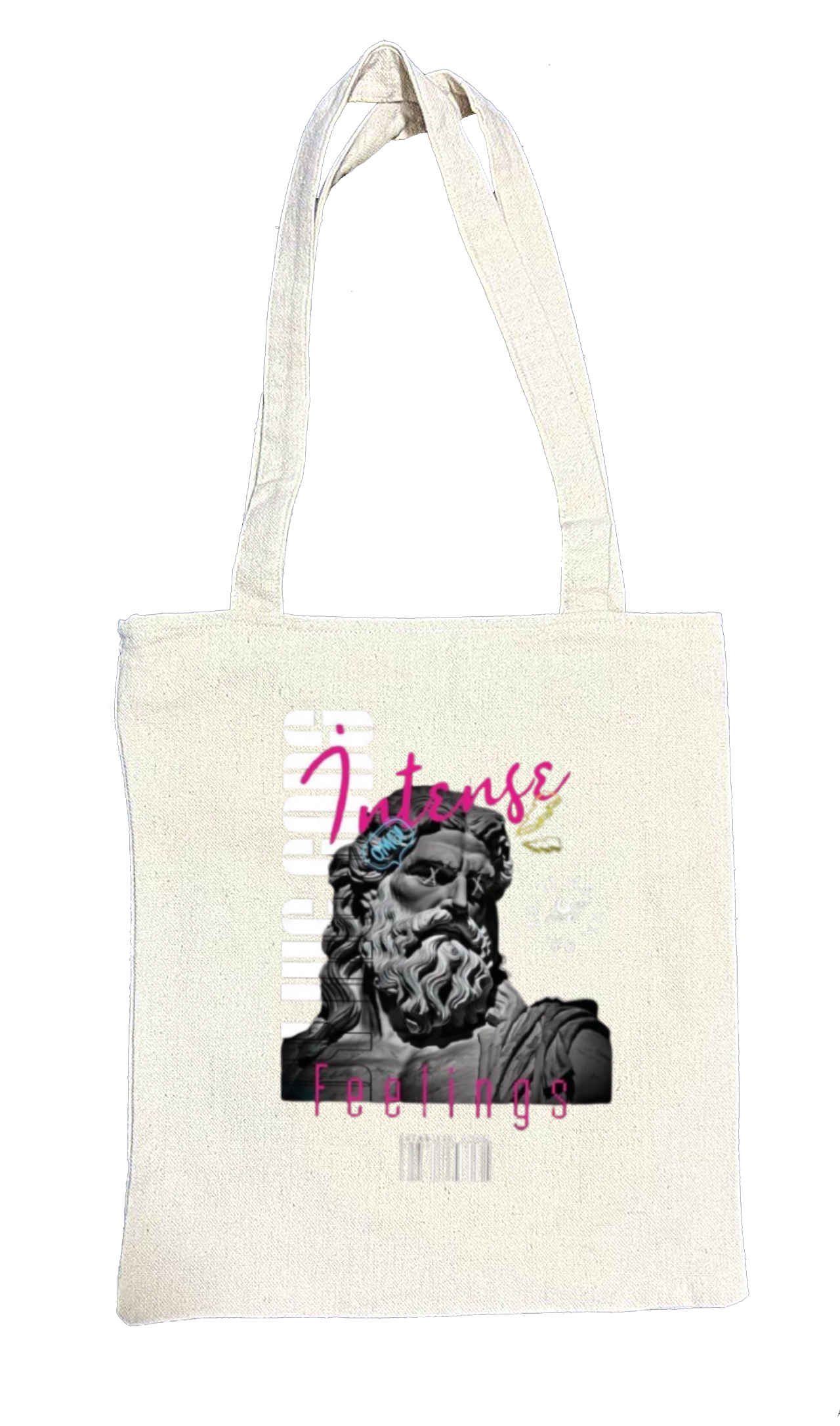 Intense Back text tote bag beige 119