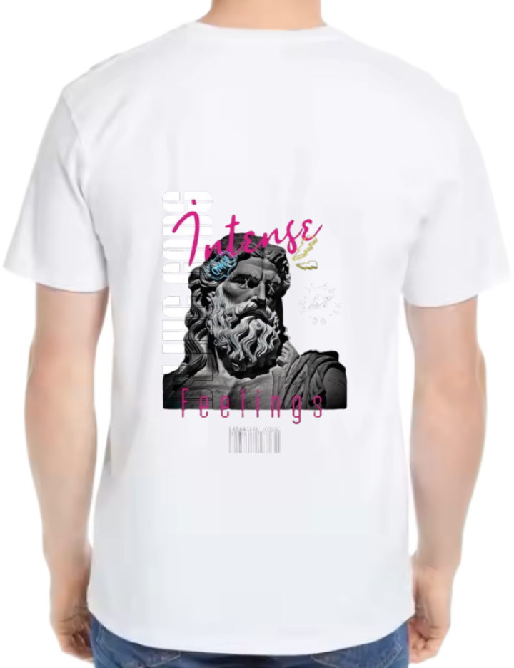 Intense Feelings Back text One Size t- shirt White Back 94