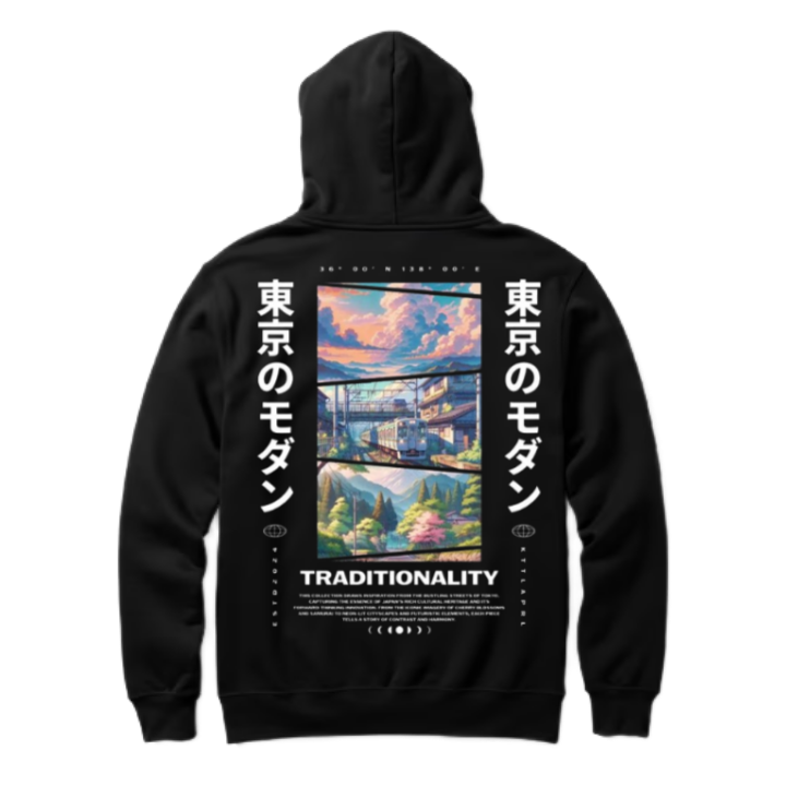 TRADITIONALITY Back text oversize hoodie back 98