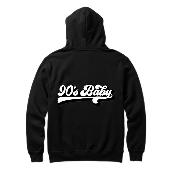 90's Baby One Size hoodie Black Back 99