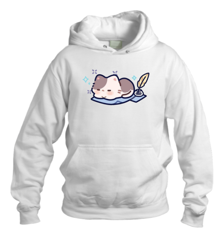 cat Oversize Hoodie White 99
