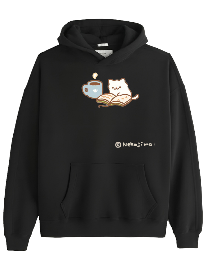cat Oversize Hoodie Black 99