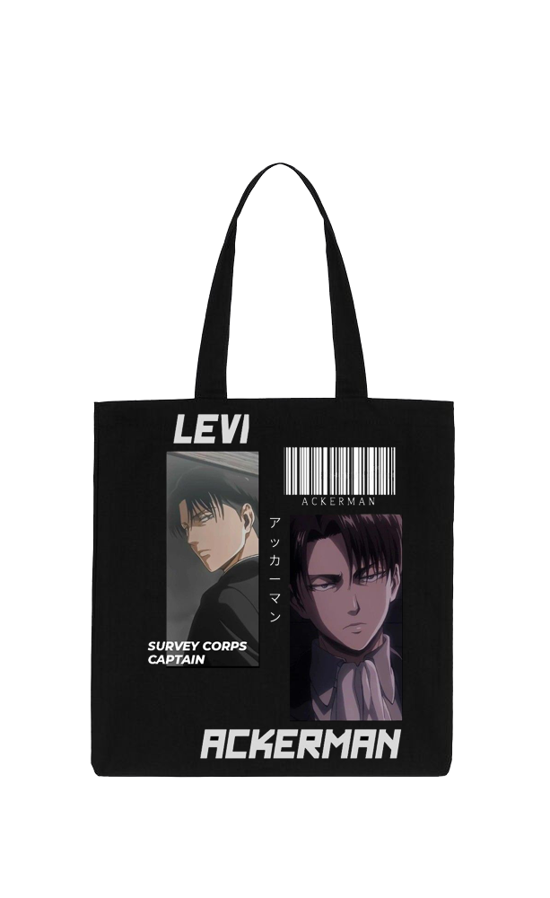 Anime Attack on titan shingeki no kyojin Aot Black tote bag 9