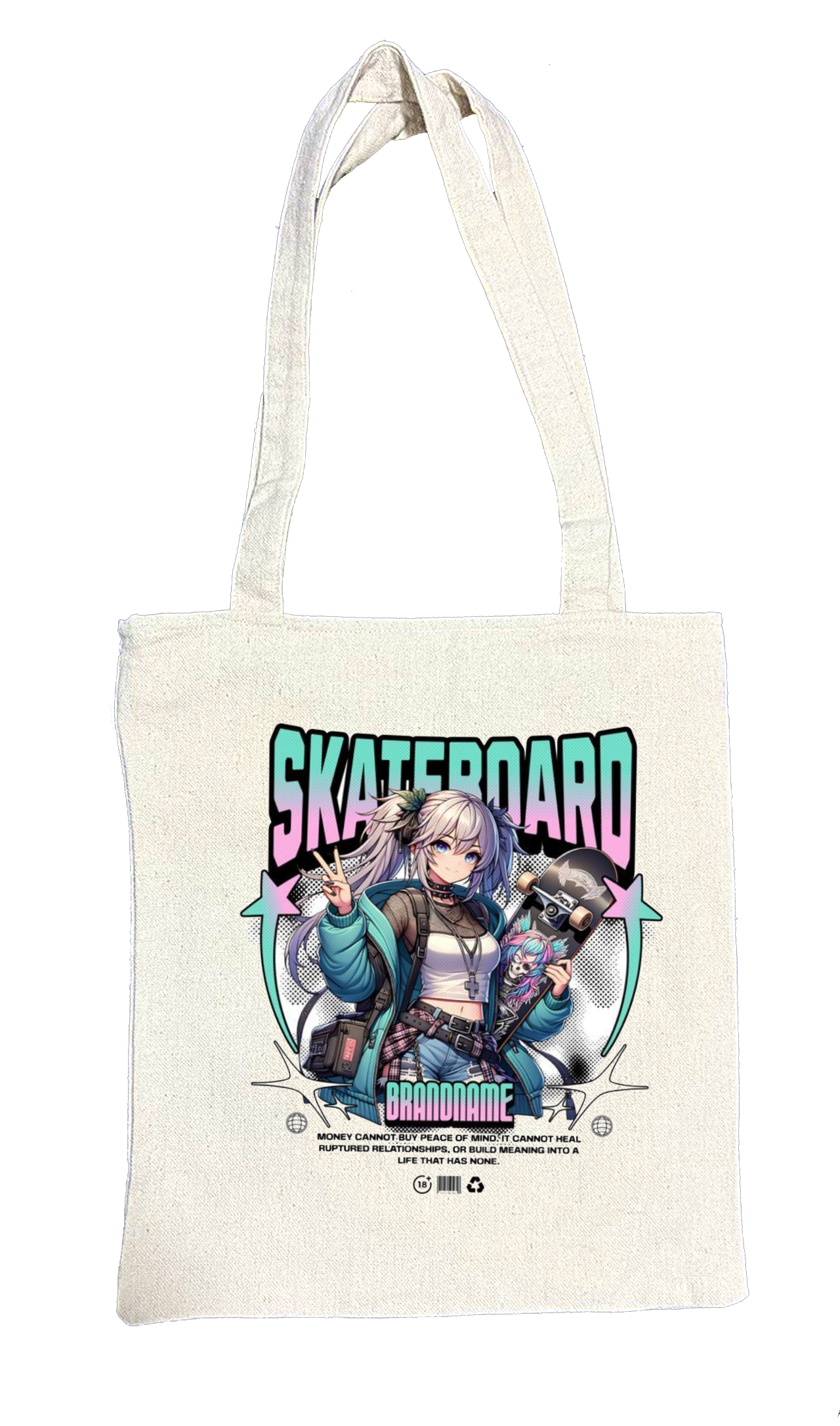RANDOM ANIME GIRL tote bag Beige 9