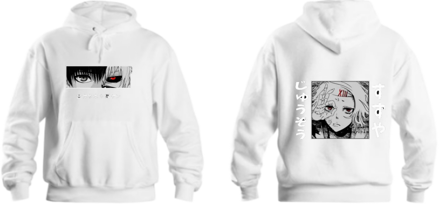 okyo Ghoul One Size hoodie White Back 9