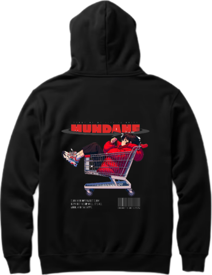 MUNDAME Over Size hoodie Black Back 106