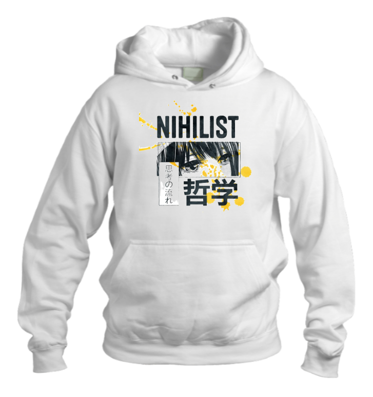 RANDOM ANIME GIRL Oversize Hoodie White 9