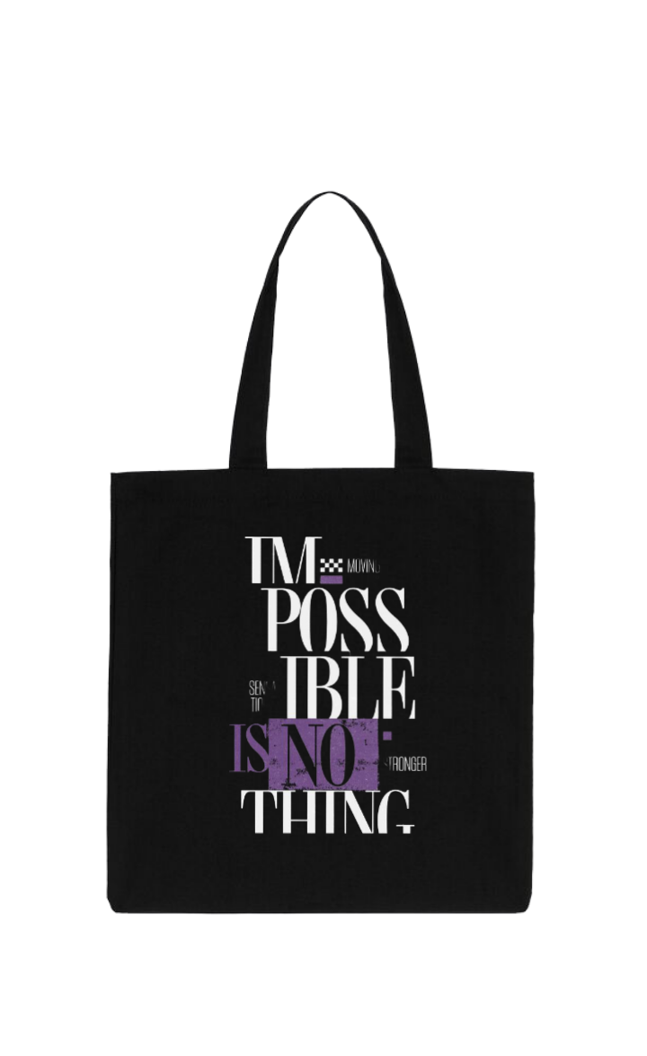 MUVIN TM POSS IBLE IS NOT THING tote bag Black 9