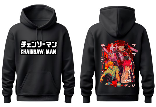 Chainsaw Man One Size hoodie Black Back 9