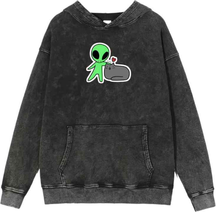 aliens Oversize Hoodie Washed gray 9
