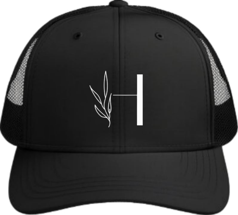 vector letter Baseball cap Black H 9