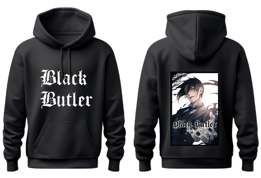 black butler One Size hoodie Black Back 15