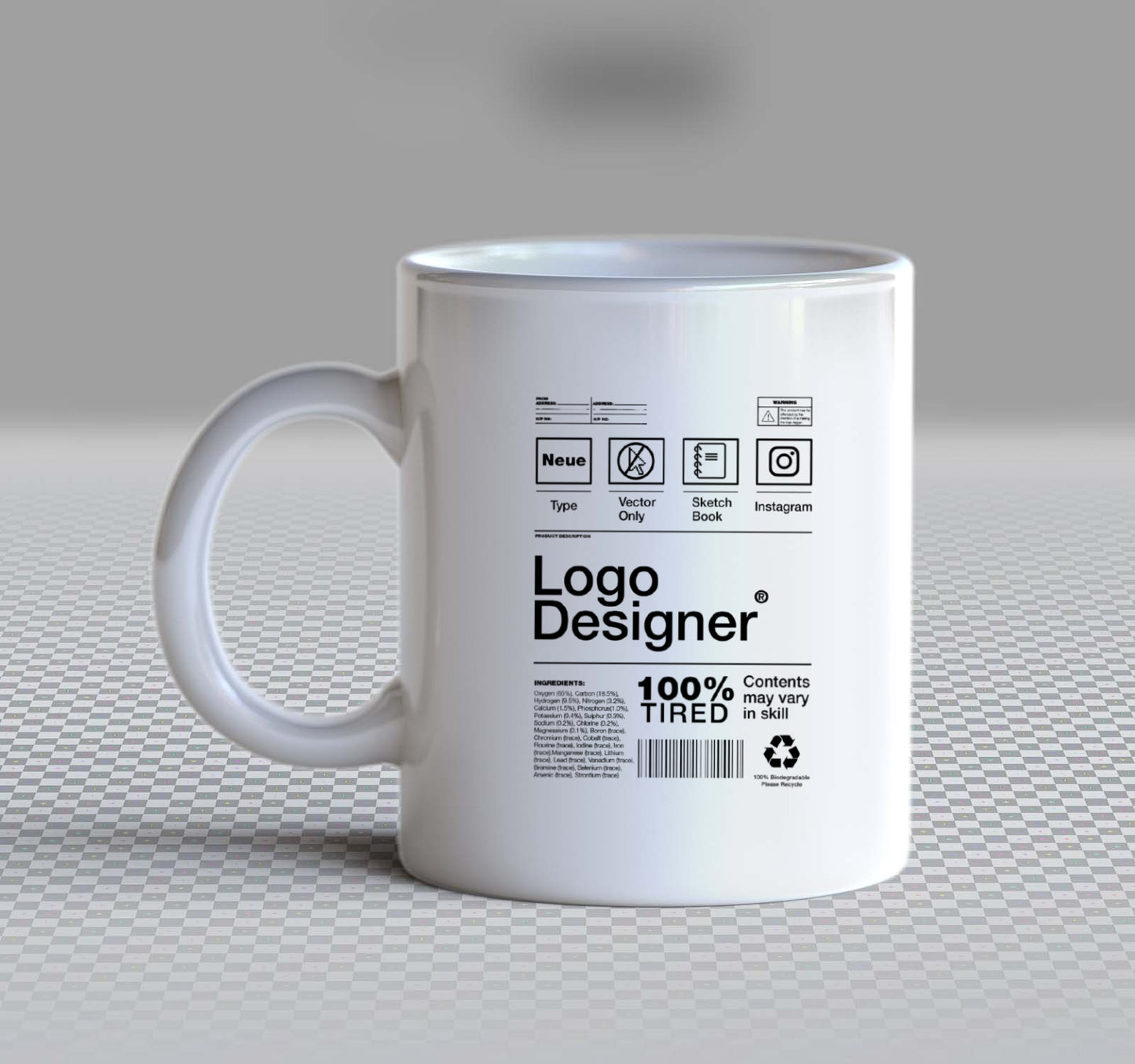 Logo Designer Back text Mug 129