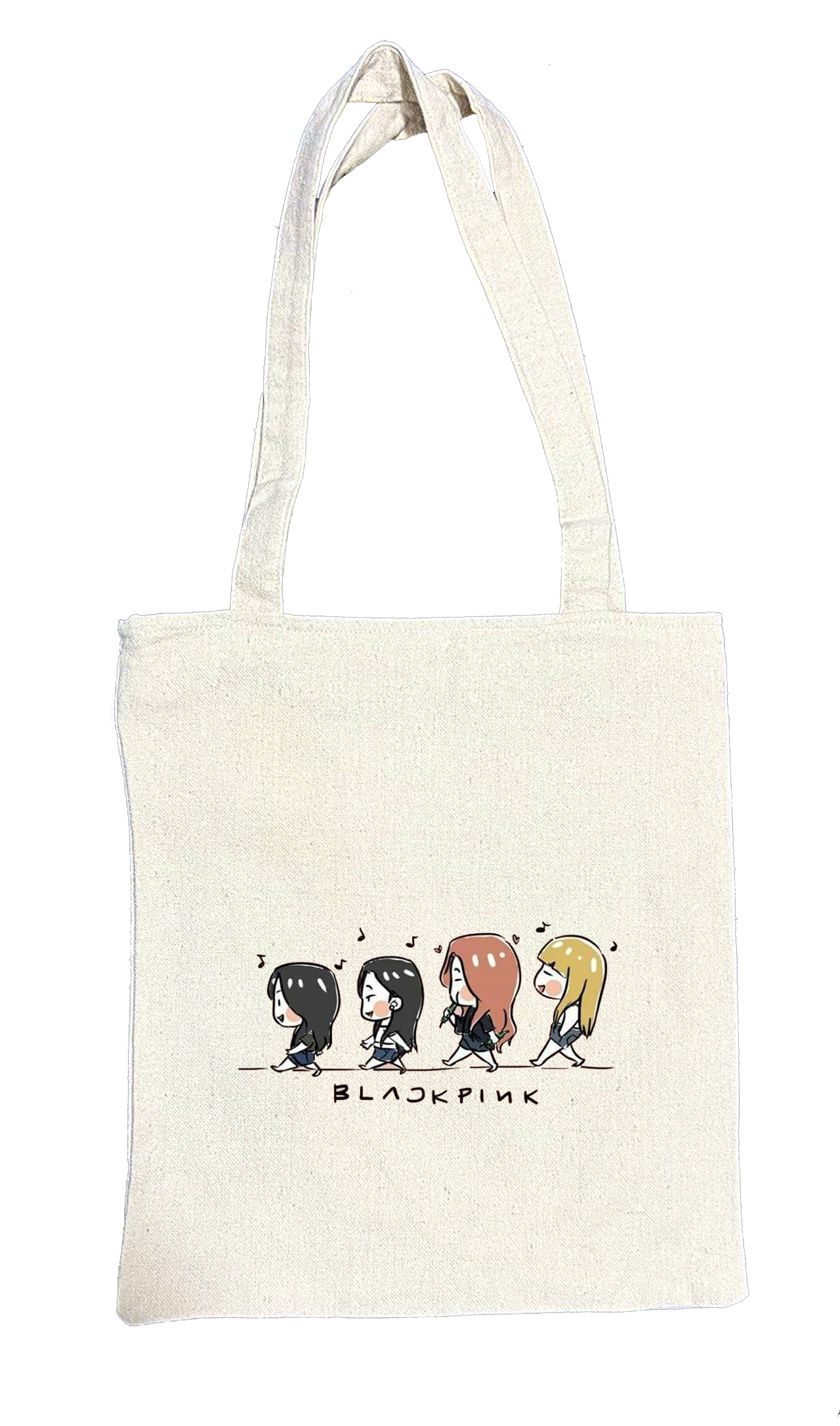 Black pink tote bag beige 8