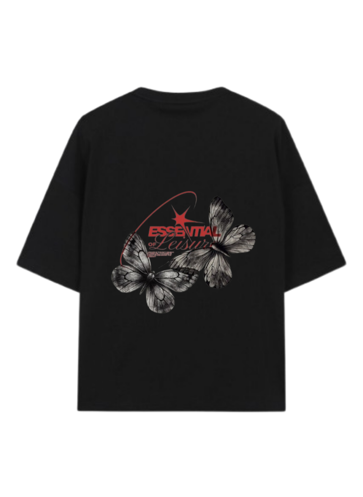 butterflies t- shirt Black Back 9