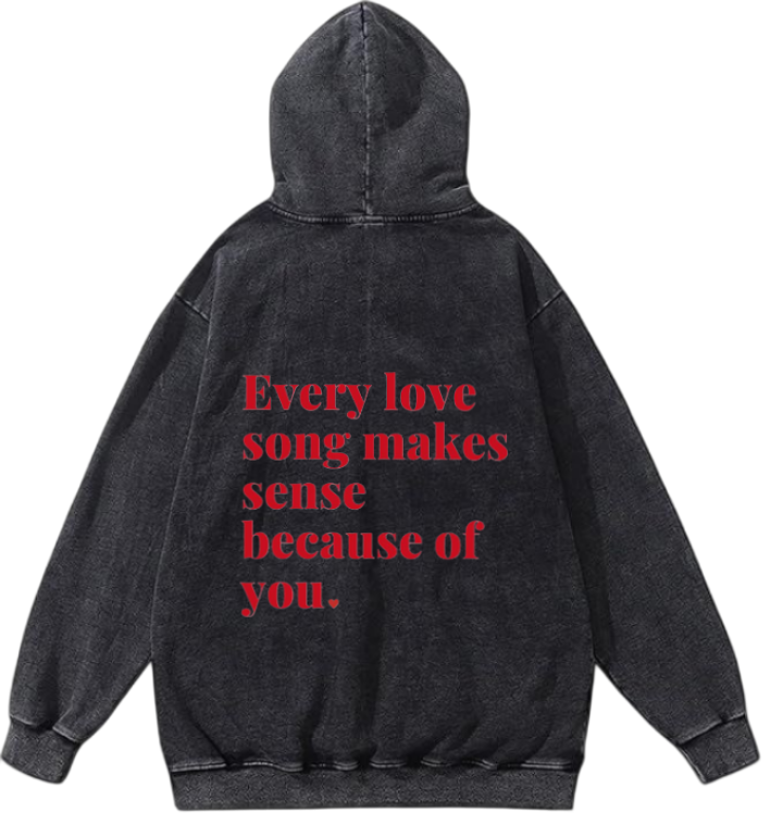VaIentine coupIe Oversize Hoodie Washed gray Back 9