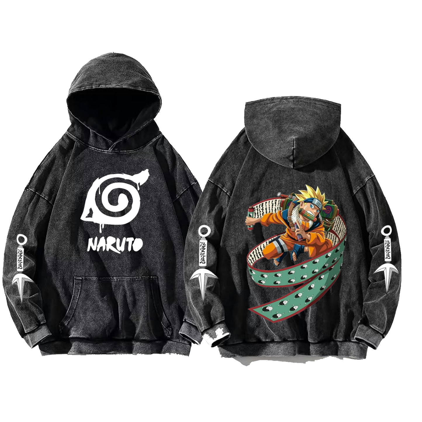 Naruto Shippuden One Size hoodie Washed Back 9