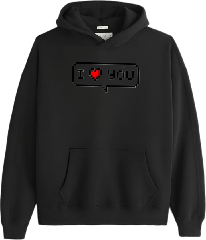 VaIentine coupIe Oversize Hoodie Black 9