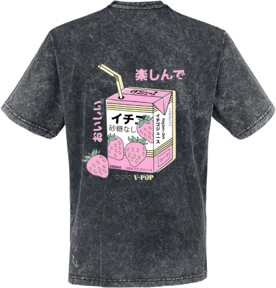 Kawaii t- shirt One Size Washed Back 9