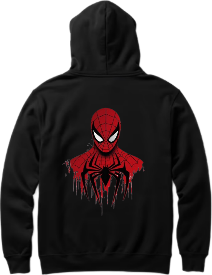 Spiderman One Size hoodie Black Back 9