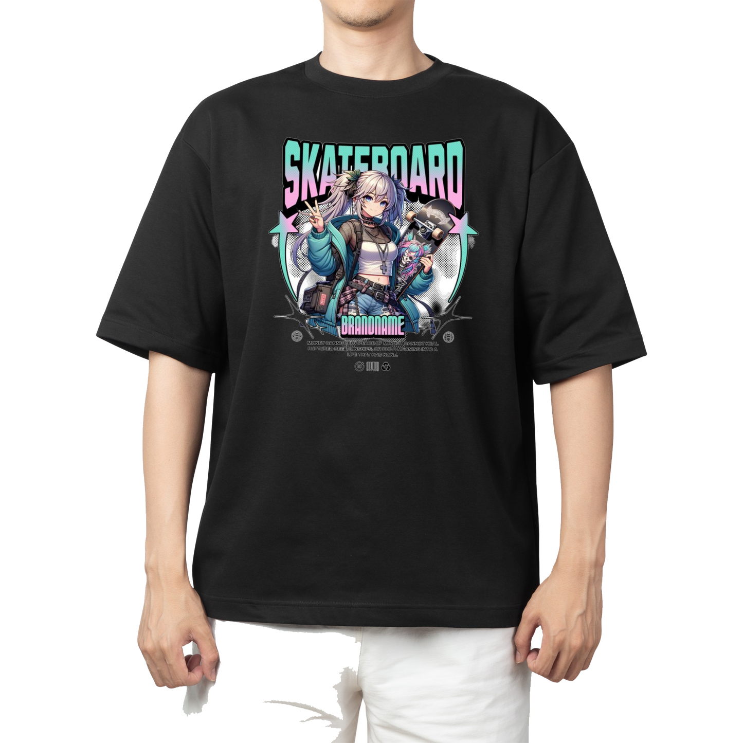 RANDOM ANIME GIRL t- shirt Black 10