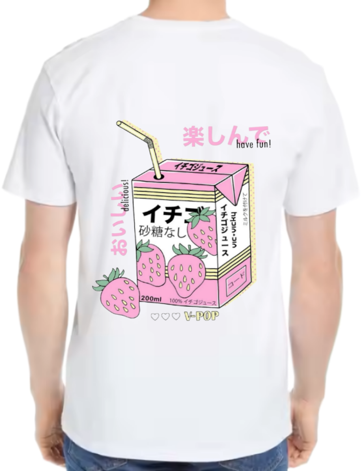 V-POP t- shirt One Size White back 9