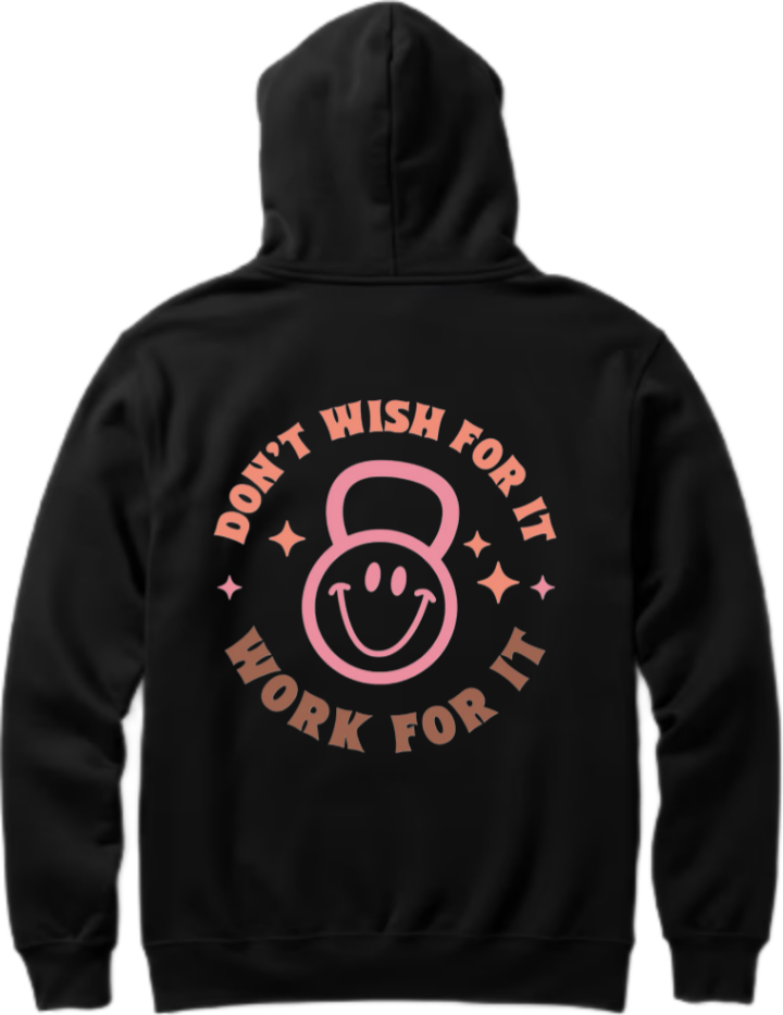 workout gym pilates Oversize Hoodie Black Back 9