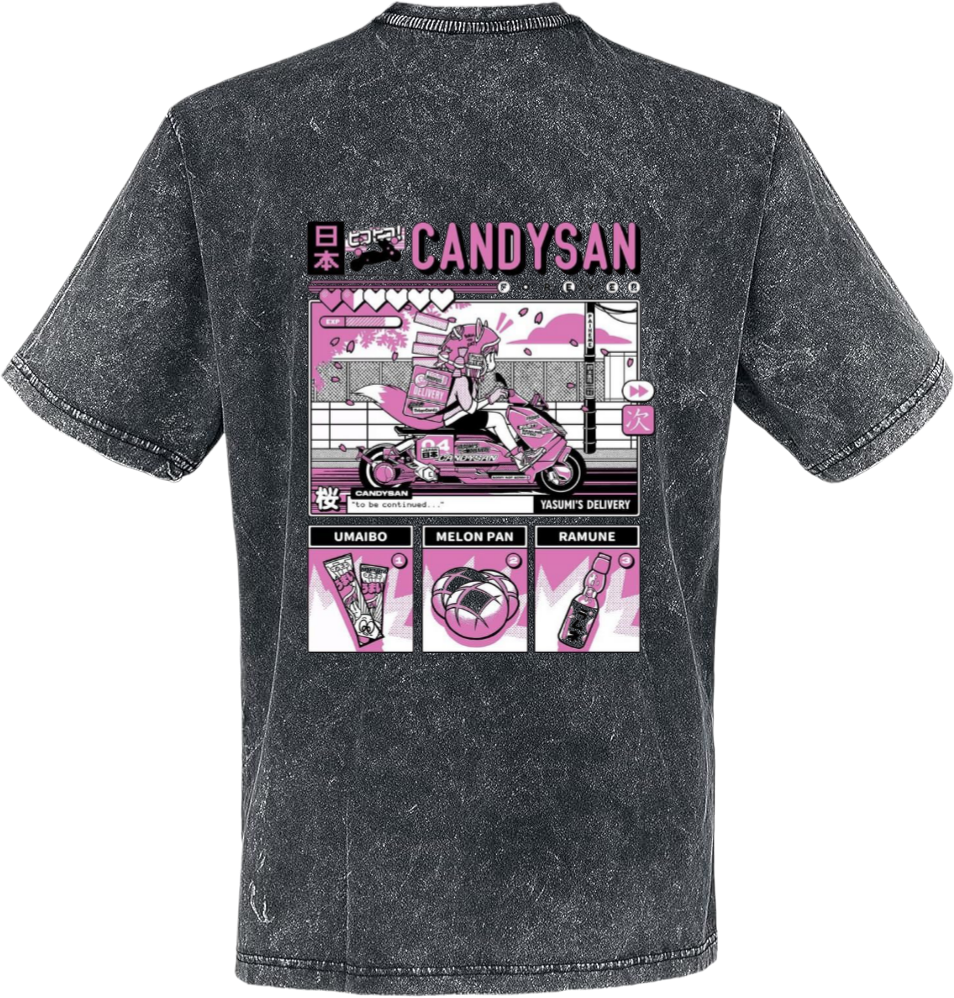 CANDYSAN t- shirt Over Size Washed Back 9