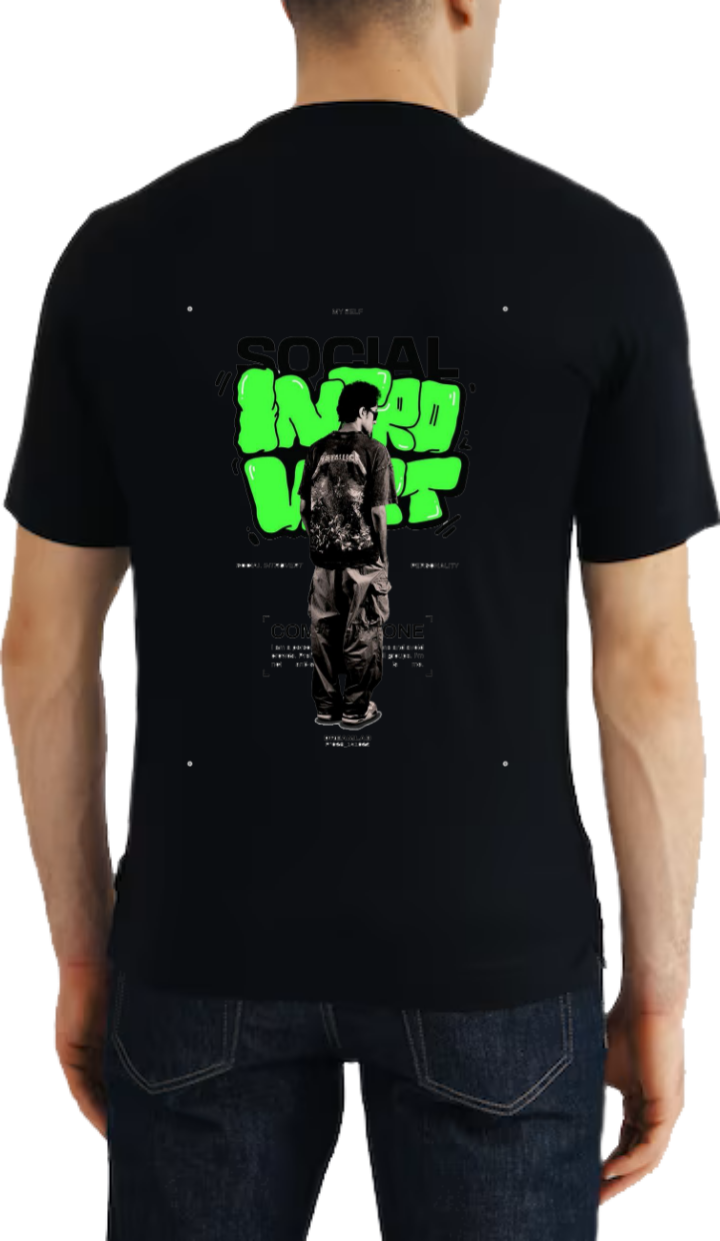 SOCIAL t- shirt Over Size Black Back 86