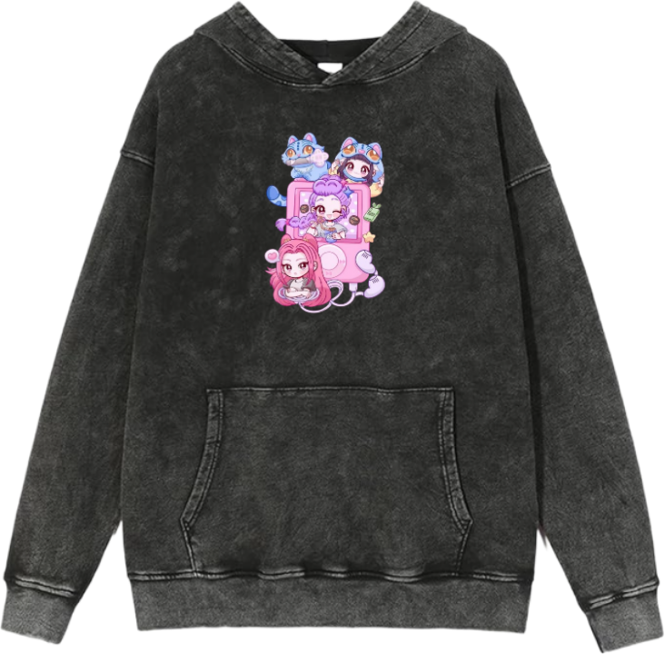 Hunterix kpop Oversize Hoodie Washed gray 9