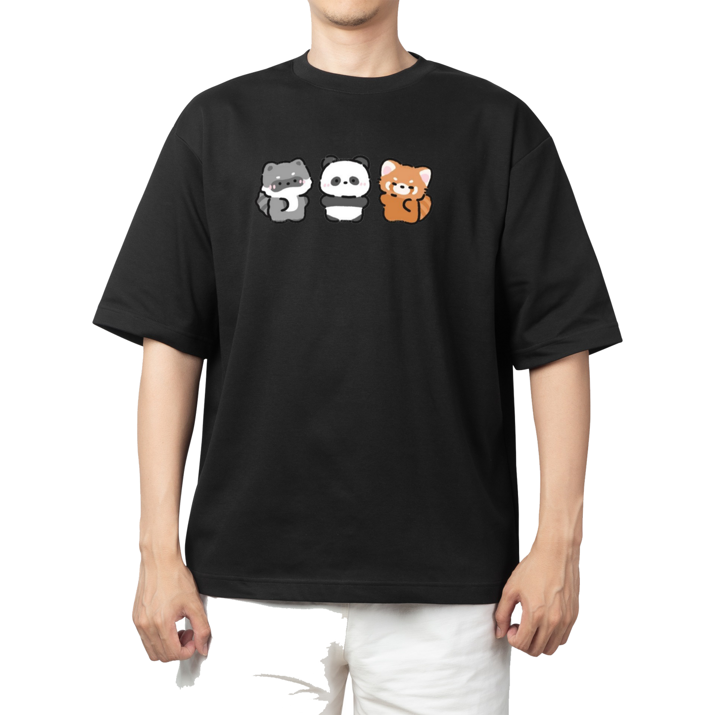 PANDA One Size t- shirt Black 13