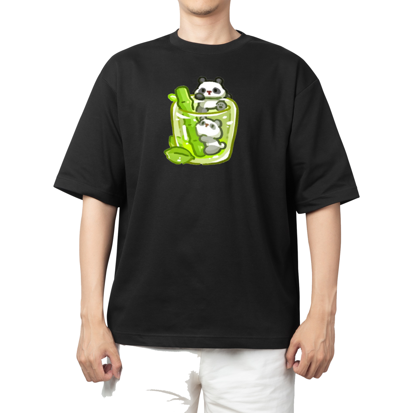 PANDA One Size t- shirt Black 23