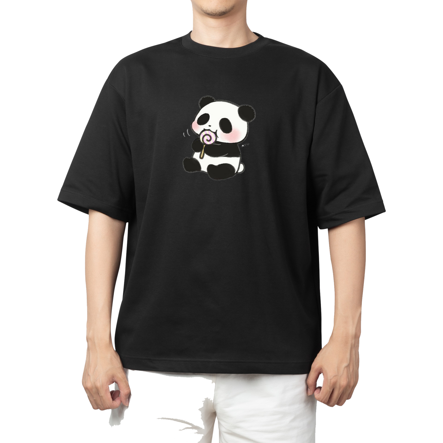 PANDA One Size t- shirt Black 29