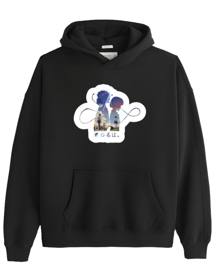 Kimi no Na wa Oversize Hoodie Black 4