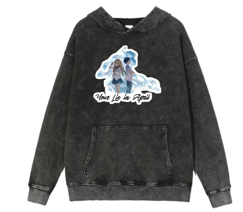 Your Lie in April Oversize Hoodie Washed 3