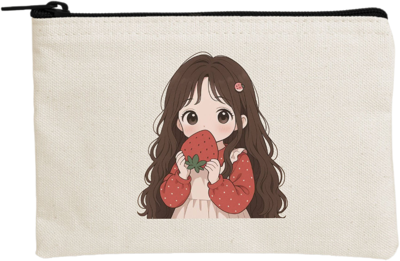 RANDOM ANIME GIRL wallet pencil case Beige 3
