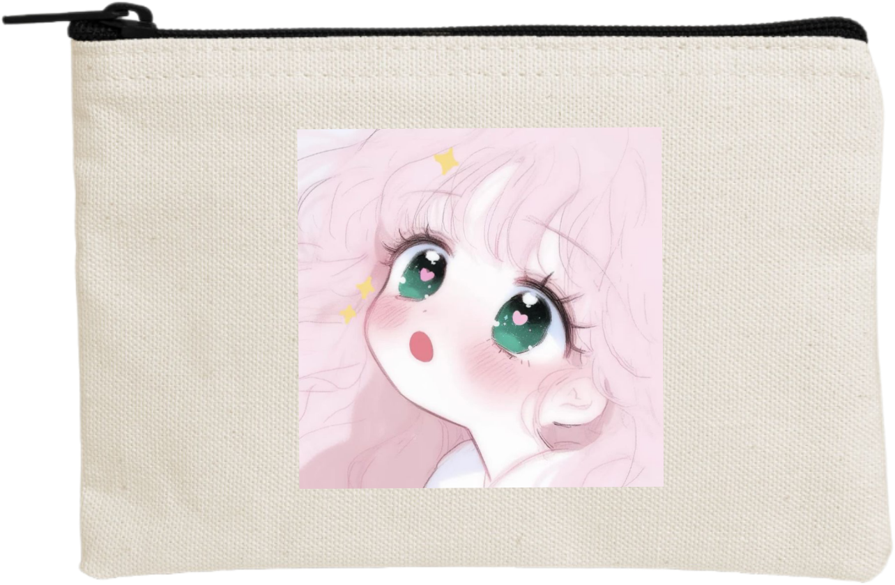 RANDOM ANIME GIRL wallet pencil case Beige 4