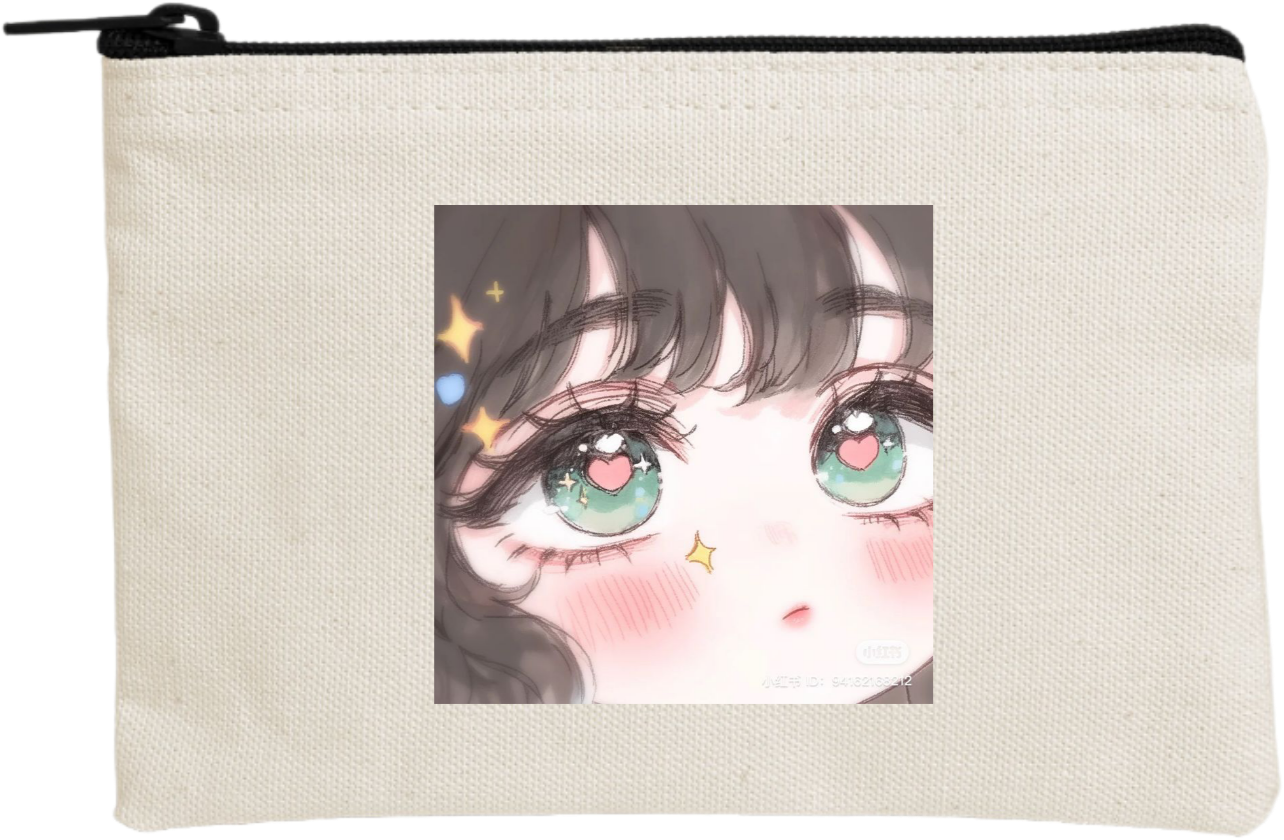 RANDOM ANIME GIRL wallet pencil case Beige 6