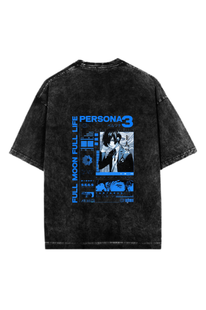 Persona 3 T-Shirt Oversized Washed Back 2