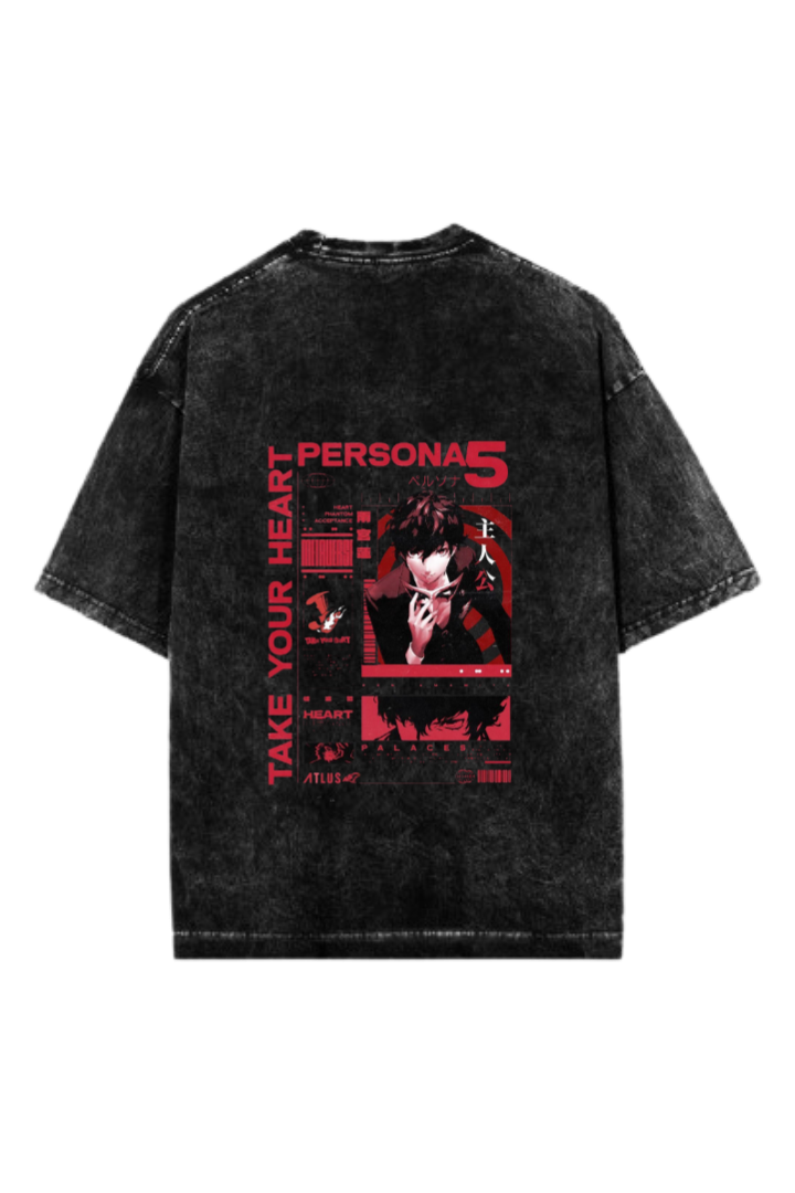 Persona 5 T-Shirt Oversized Washed Back 3