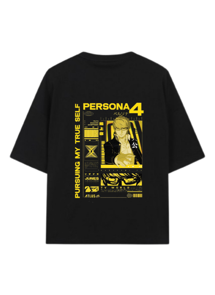 Persona 4 T-Shirt, Oversized Black Back 4