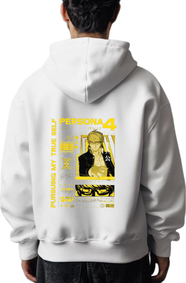 Persona 4 Hoodie Oversized White Back 4