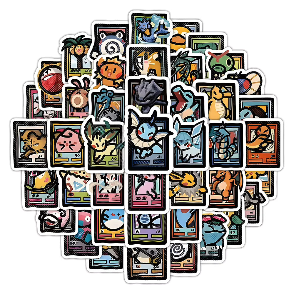 10/30/50pcs Pixel Style Anime Pokemon Stickers Cute Pikachu Cartoon Decal DIY Helmet Phone Funny Waterproof Sticker for Gift