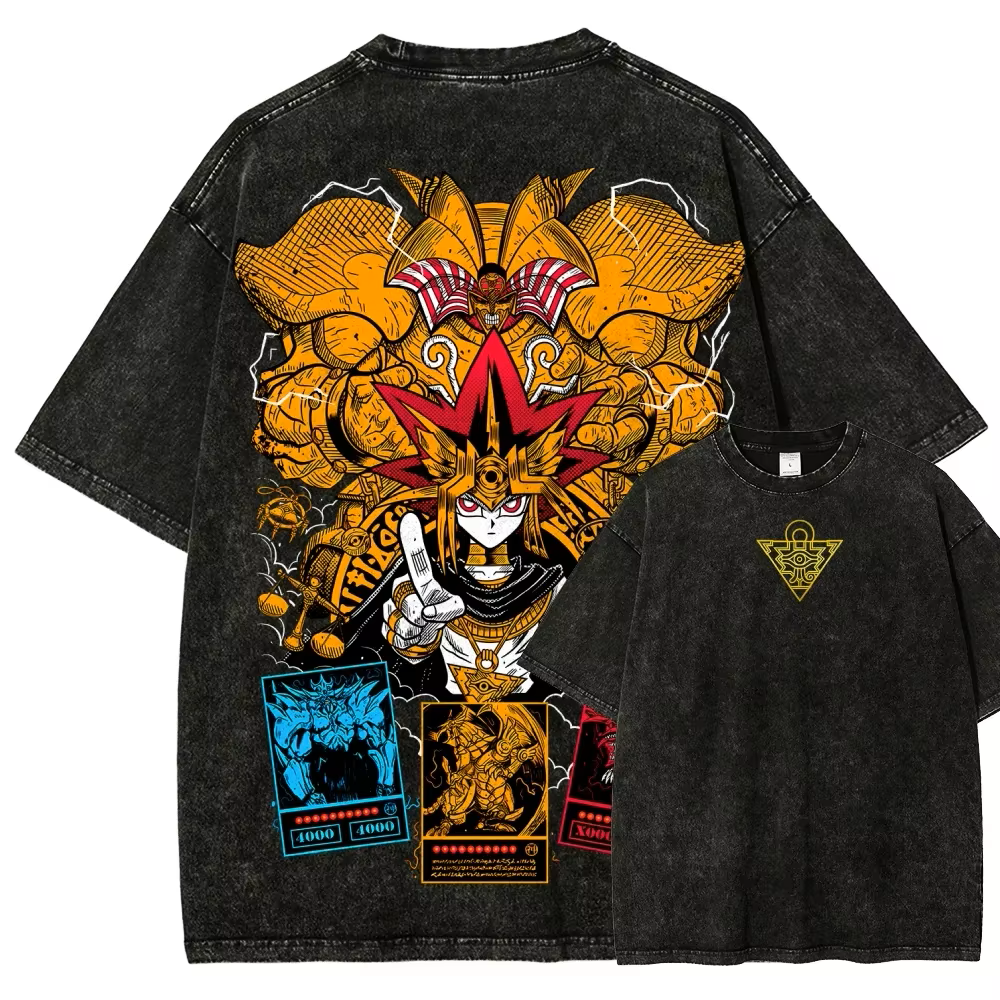 Anime Yu-Gi-Oh washed acid Oversize t-shirt R 1